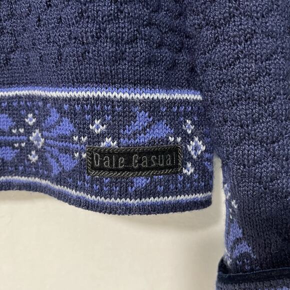 Dale Of Norway Sweater Womens M Blue Wool Norwegian Cardigan Metal Clasps - Picture 5 of 13